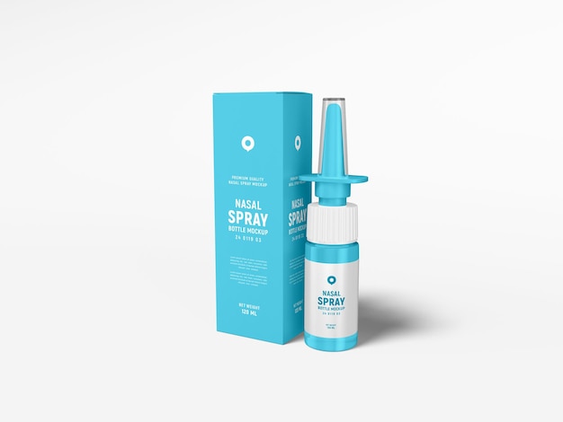 Mockup del marchio del flacone spray nasale