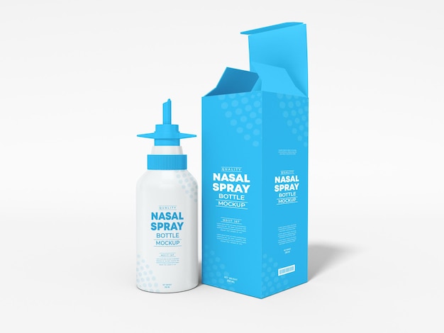 Mockup di branding bottiglia spray nasale