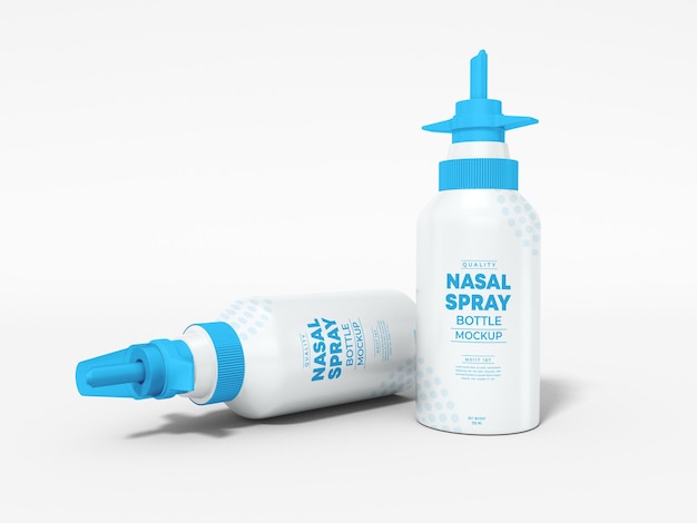 PSD nasal spray bottle branding mockup