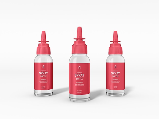 Mockup di imballaggio per flacone spray nasale