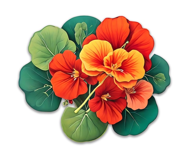 PSD nasturtium flower logo psd