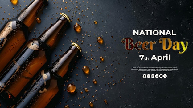 Специальная поздравительная открытка к национальному дню пива с psd фоном