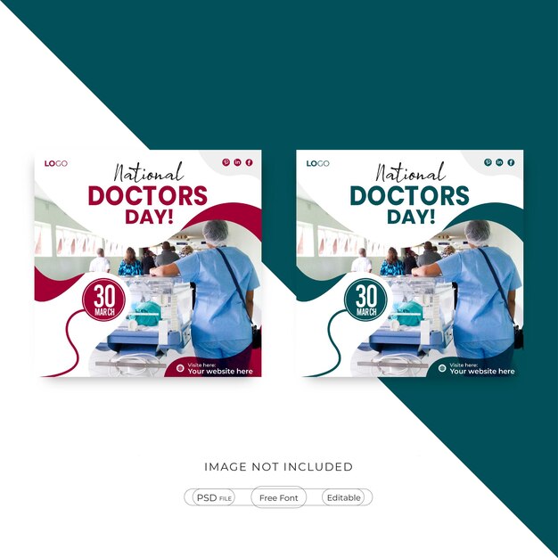 PSD national doctors day social media banner design template