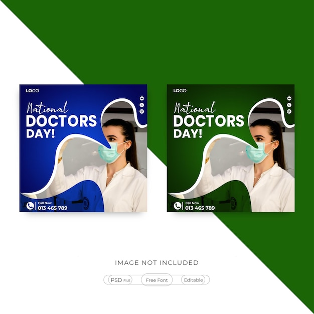 PSD national doctors day social media banner template