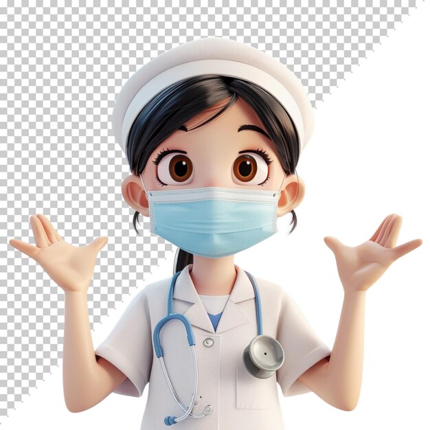 PSD national doctors day world health day medic stethoscope heart isolated on transparent background