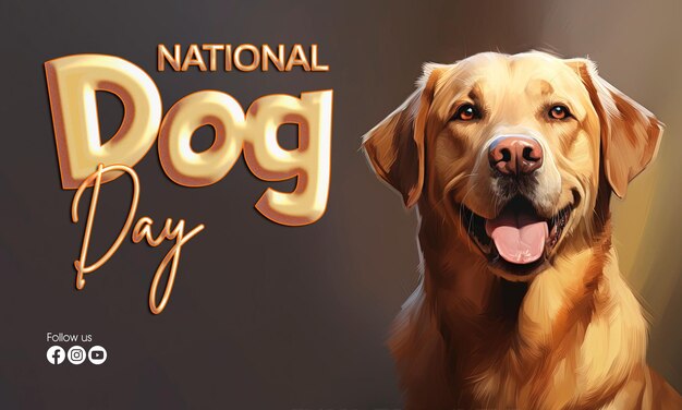 PSD national dog day with labrador retriever as background