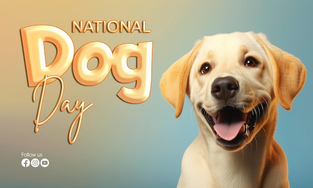 PSD national dog day with labrador retriever as background