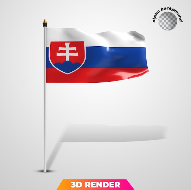PSD national flag 3d rendering