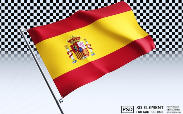national flag 3d spain