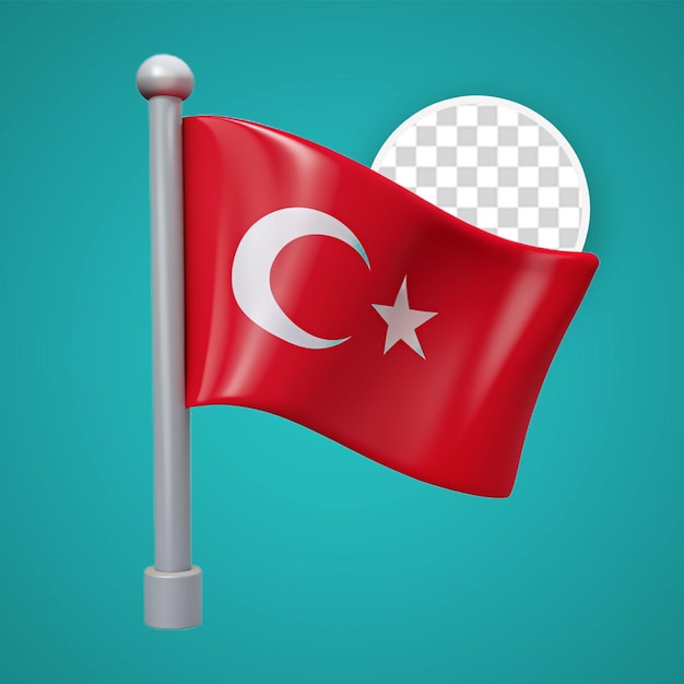 The national flag of the world turkey