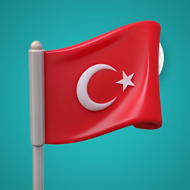 PSD the national flag of the world turkey