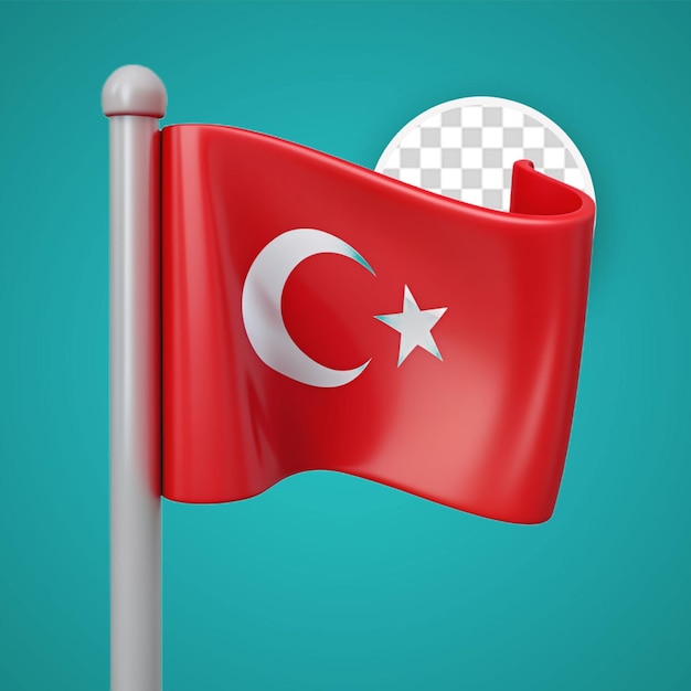 The national flag of the world turkey