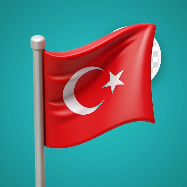 PSD the national flag of the world turkey