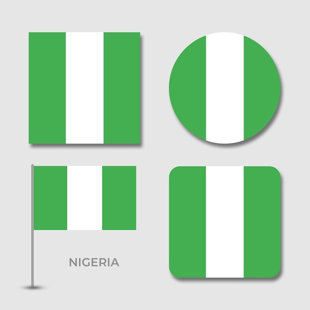 National flags of nigeria set design template psd file