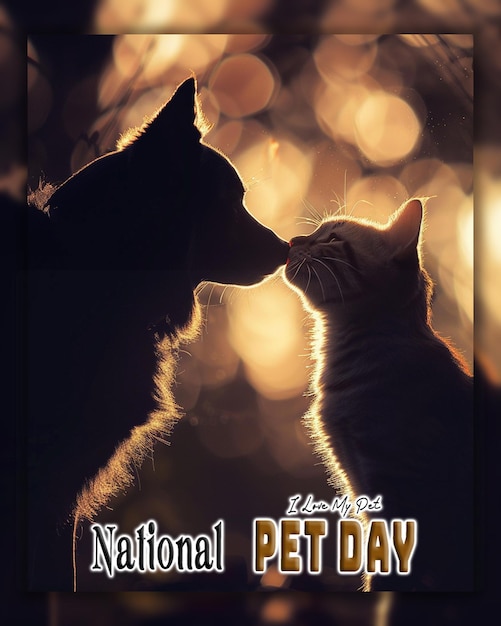 PSD national and international pet day world rabies day with animals background