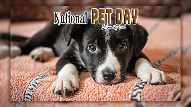 PSD national and international pet day world rabies day with animals background