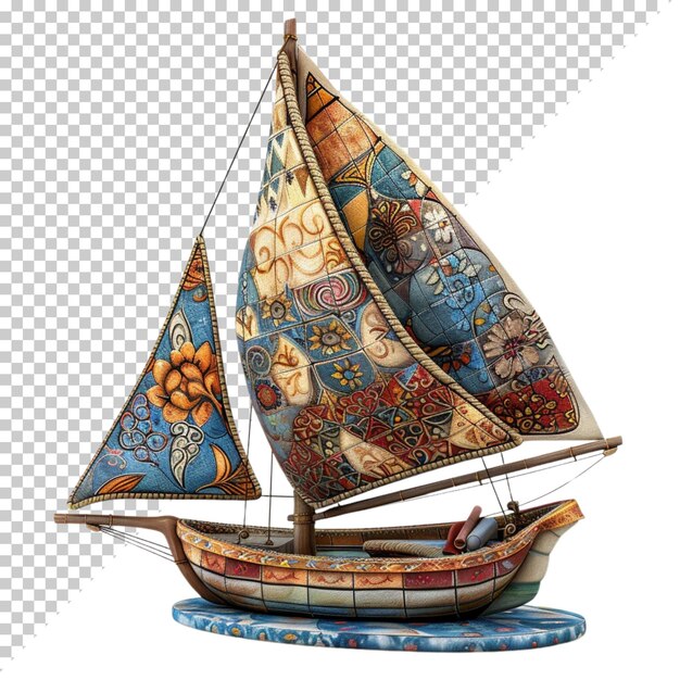 PSD national maritime day indian navy day 3d render of a sailboat big transport ship on png background