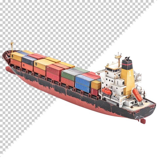 PSD national maritime day indian navy day 3d render of a sailboat big transport ship on png background