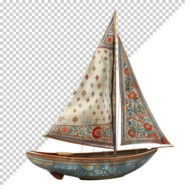 PSD national maritime day indian navy day 3d render of a sailboat big transport ship on png background