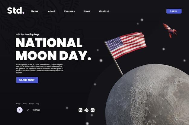 National moon day landing page