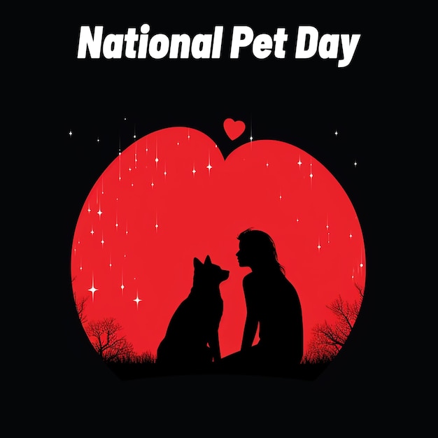 National pet day banner design background