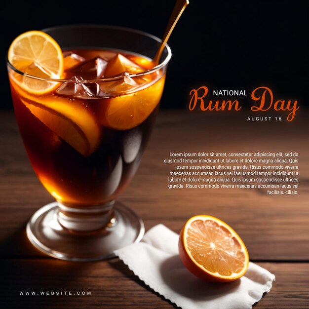 National rum day background