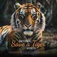 PSD national save a tiger month background generative ai illustrations
