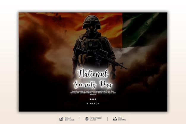 National security day graphic and social media design template