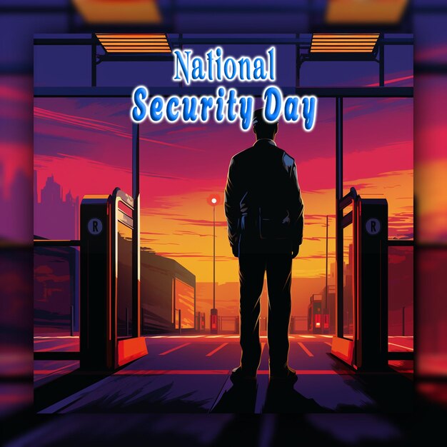 National security day male security guard with uniform