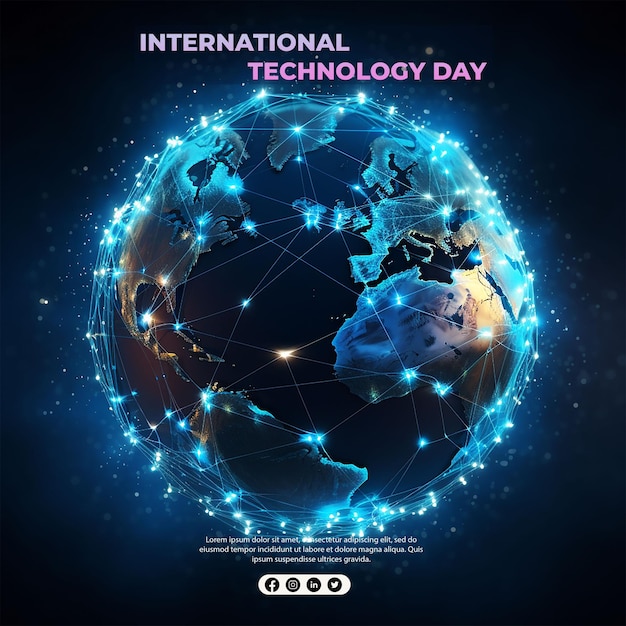 PSD national technology day achtergrond of banner ontwerp sjabloon gevierd op 11 mei