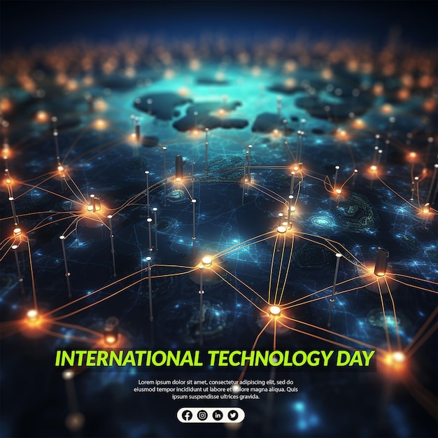 PSD national technology day background or banner design template celebrated in 11 may