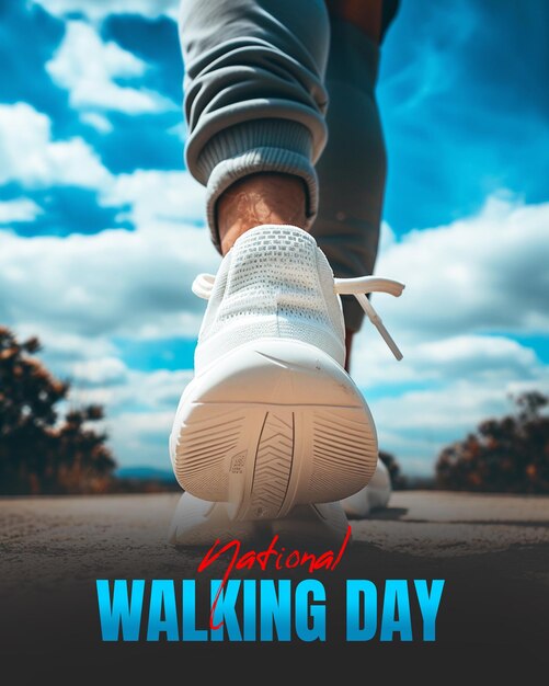 PSD national walking day banner template