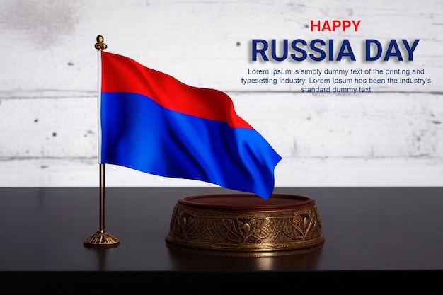 PSD nationale dag rusland met russische vlag banner in psd