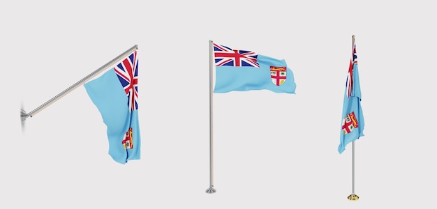 Nationale vlag Stand set van Fiji Bewerkbare afbeelding