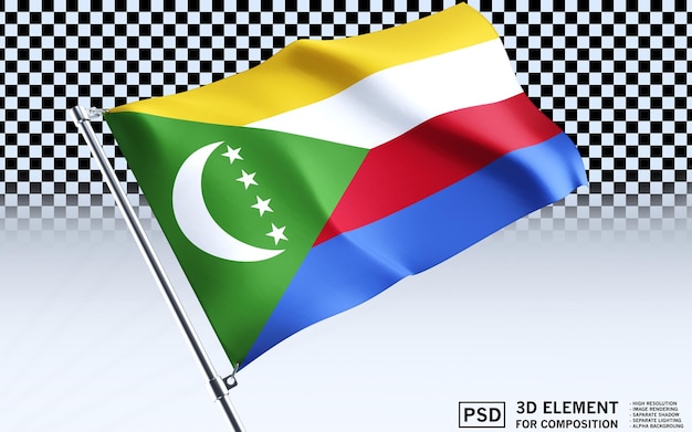 NATIONALE Vlag van de Comoren