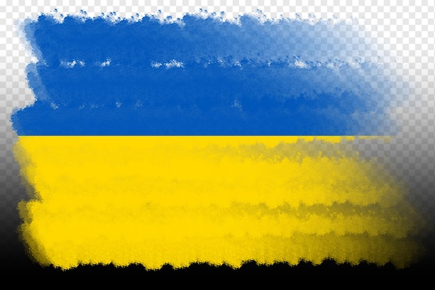 Nationale vlag van Oekraïne ontwerp sjabloon transparante Oekraïense vlag penseel stroke vlag