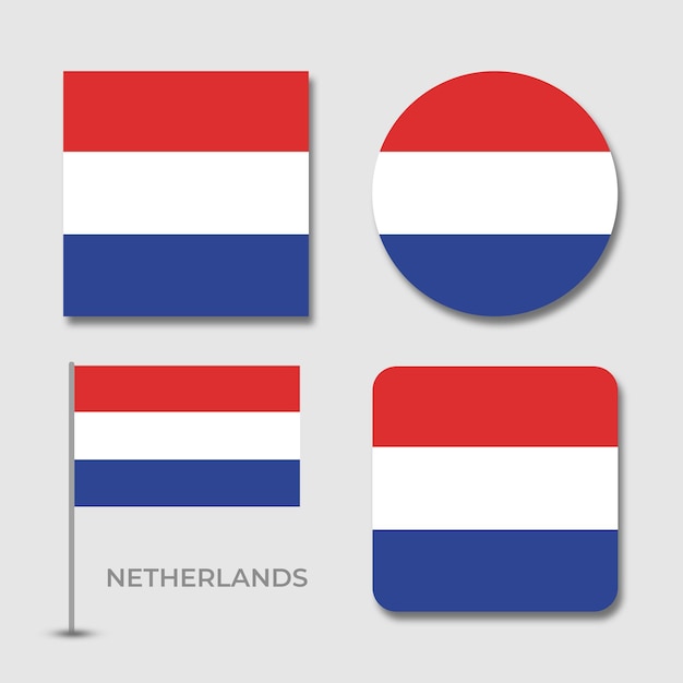 nationale vlaggen van nederland set ontwerpsjabloon psd-bestand