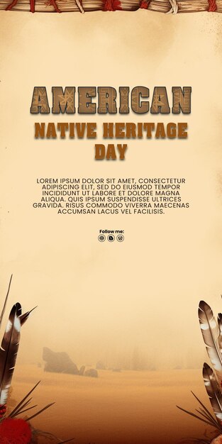 PSD native american background native american heritage day artificial intelligence