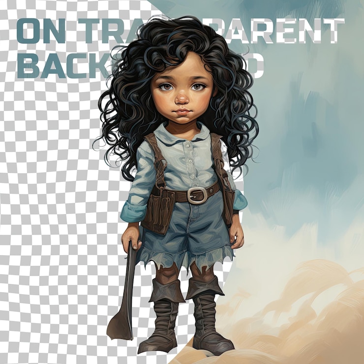 PSD native american zest wavy haired blacksmith toddler poses with pizzazz against pastel blue