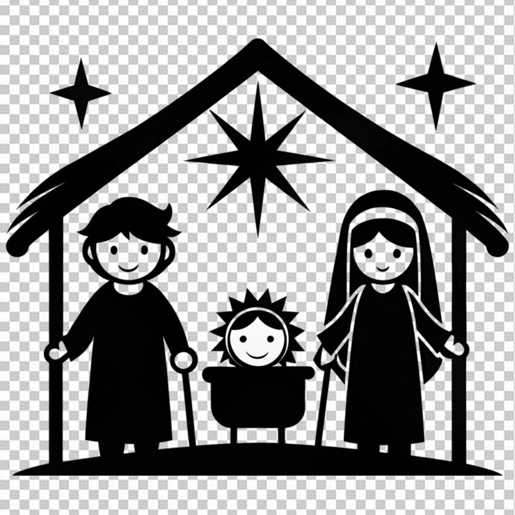PSD nativity scene christian illustration