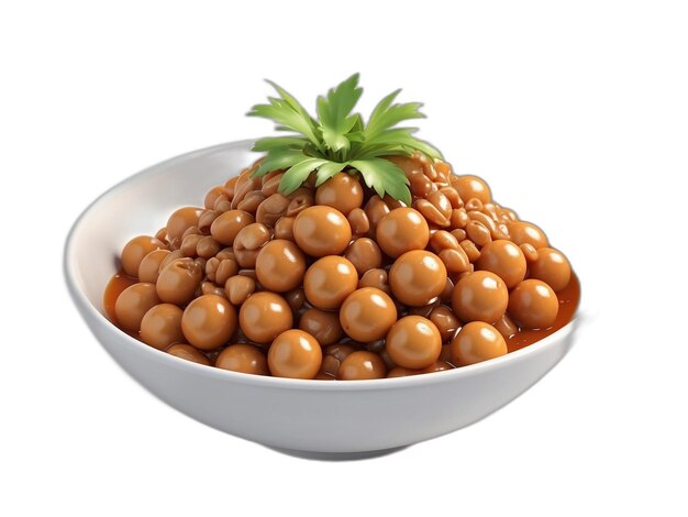 Natto bonen psd op een witte achtergrond