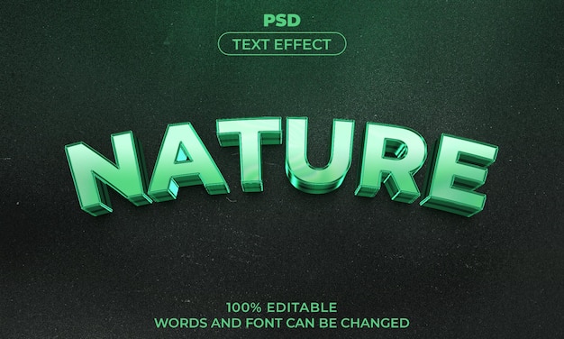 PSD natural 3d editable text effect style with background