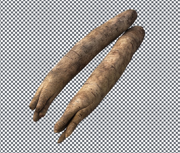 natural and fresh cassava isolated on transparent background