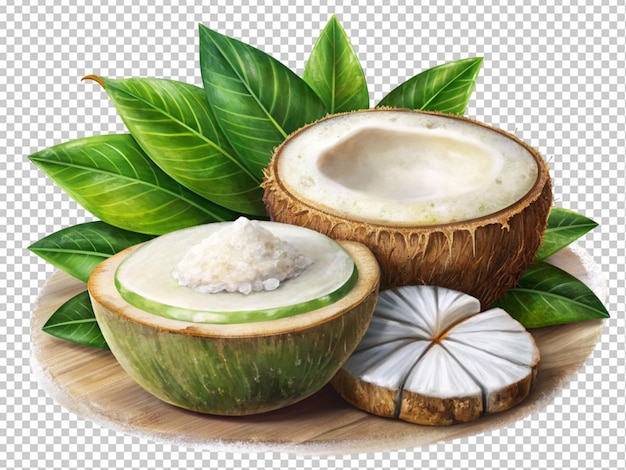 PSD Натуральный и свежий кокосовый рисовый торт