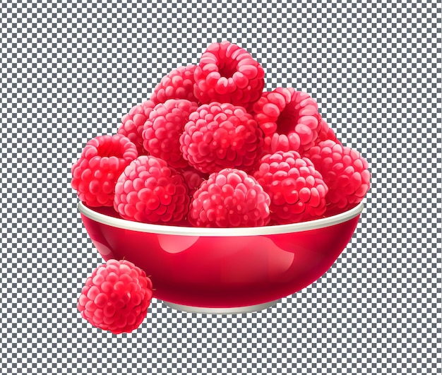 natural and fresh raspberry dried isolated on transparent background
