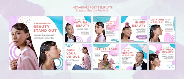 Natural beauty festival template design