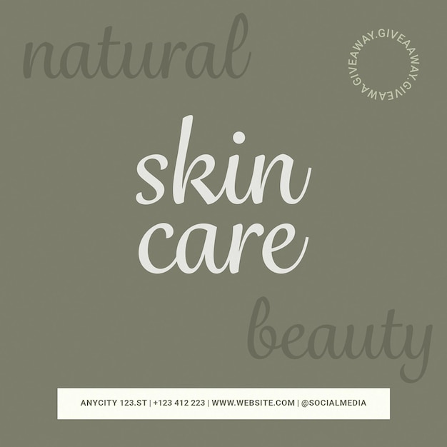 PSD natural beauty skincare media społecznościowe instagram post szablon psd design