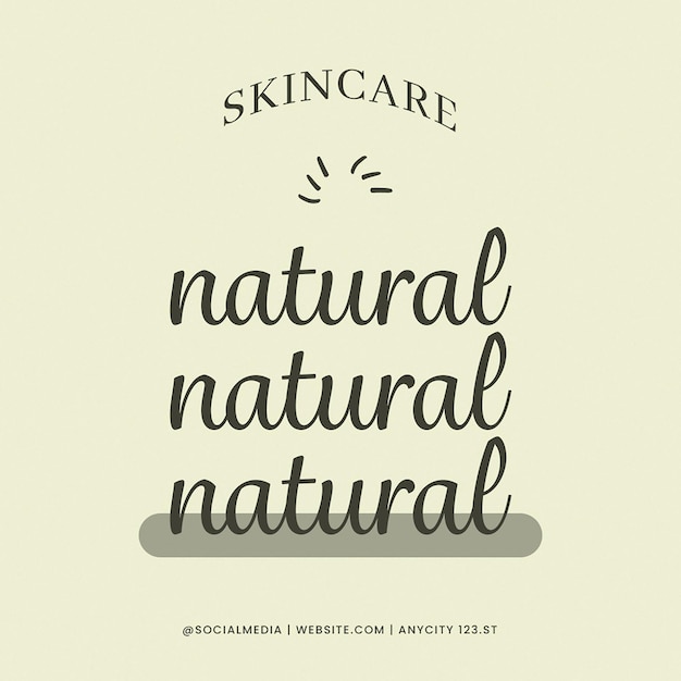 PSD natural beauty skincare social media instagram post template psd design