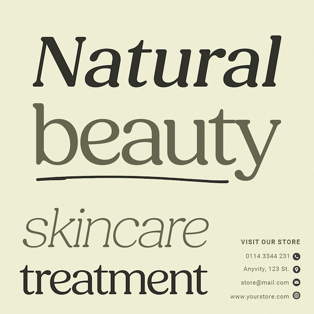 PSD natural beauty skincare social media instagram modello di post psd design