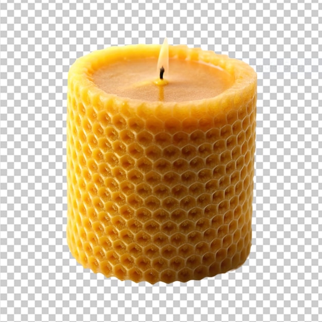 PSD Натуральная свеча из пчелиного воска на прозрачном фоне